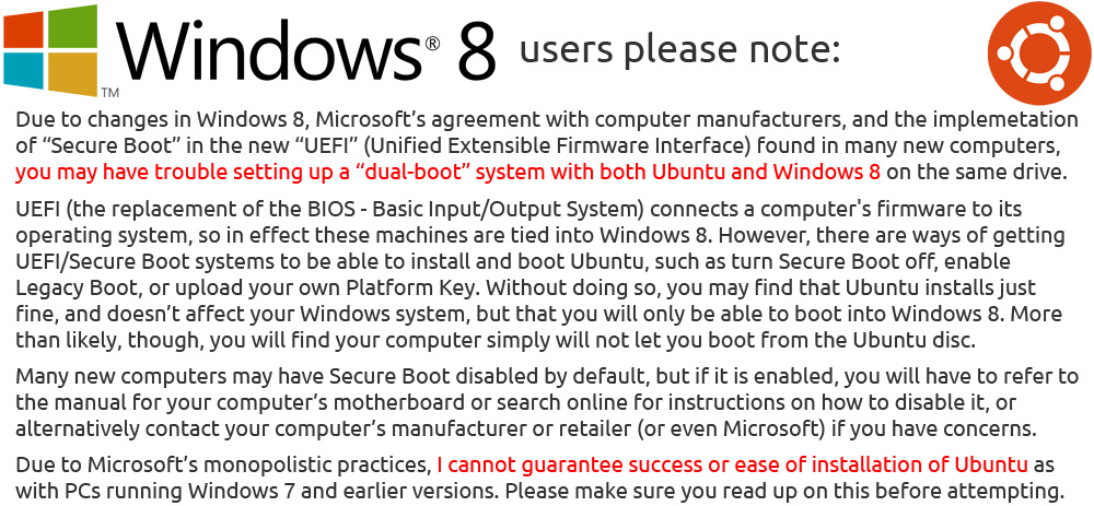 IMPORTANT INFORMATION for Windows 8 Users!