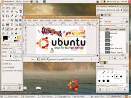 The Gimp image manipulation program in Ubuntu